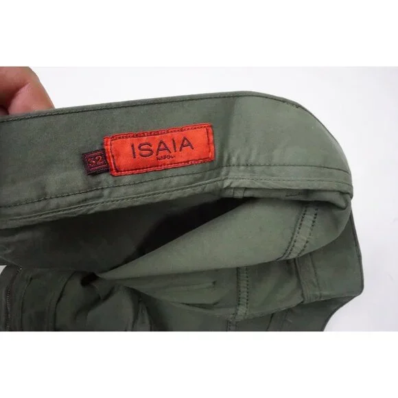 Isaia Napoli Cashmere Blend Olive Green Comfort Project Pants Sz 52 Brand New